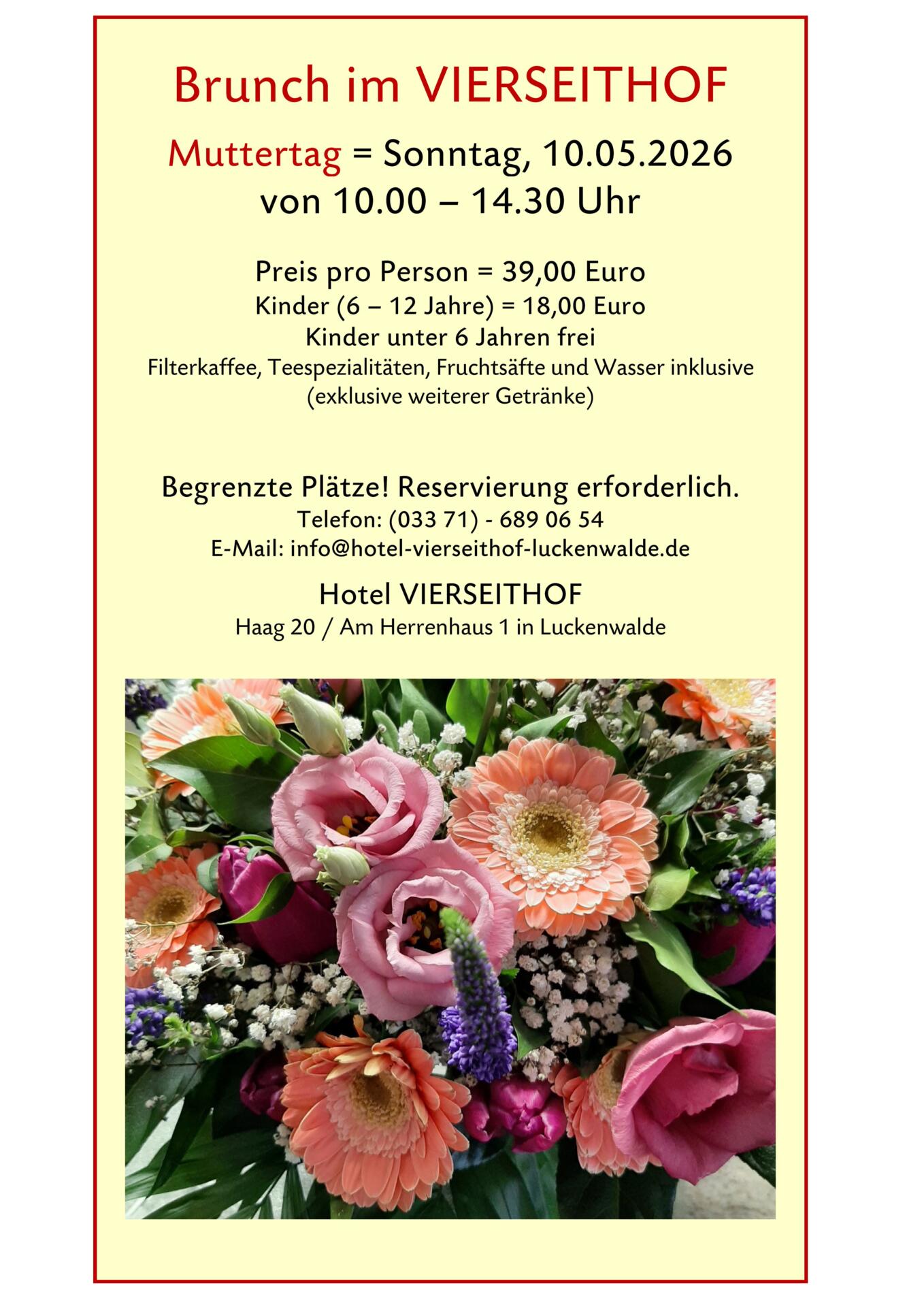 26 04 14 VSH Werbestele Luckenwalde - Brunch Muttertag